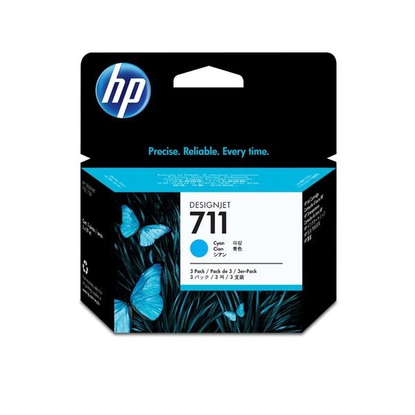 HP 711 original 3er-Pack Tinte cyan - CZ134A von Hewlett Packard