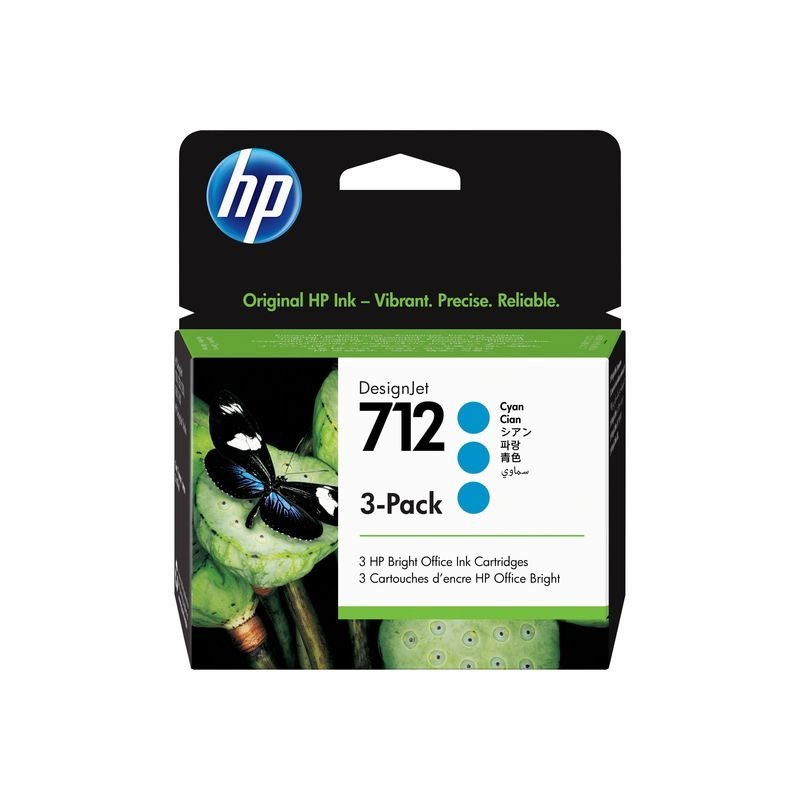 HP 712 Original 3er-Pack Tinte cyan - 3ED77A von Hewlett Packard