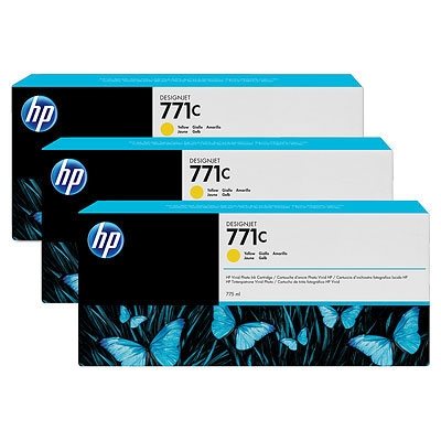 HP 771C original 3er-Pack Tinte gelb - B6Y34A von Hewlett Packard