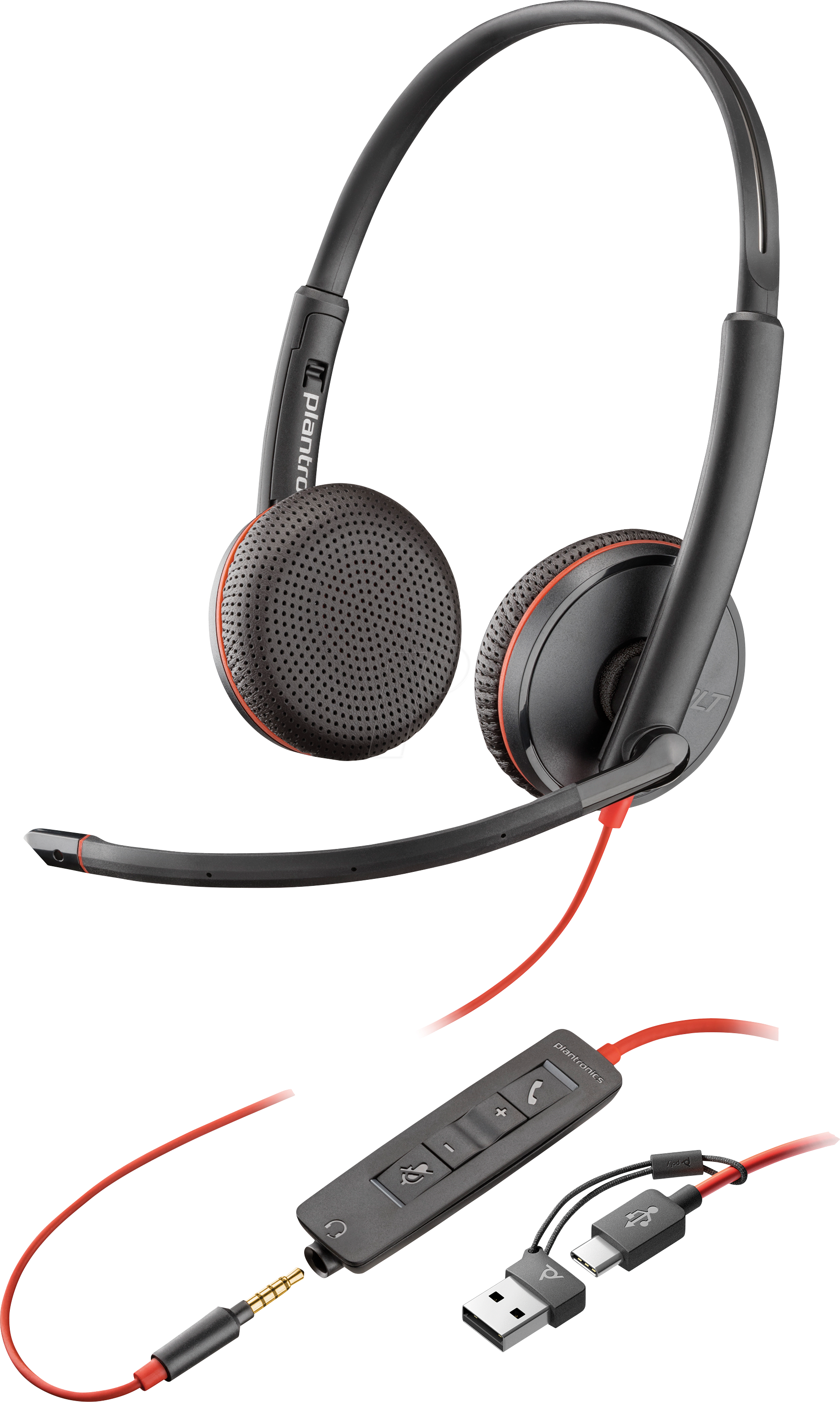 HP 8X229A6 - Headset, Blackwire 3225 USB-C +3.5MM +USB-C/A (Bulk) von Hewlett Packard