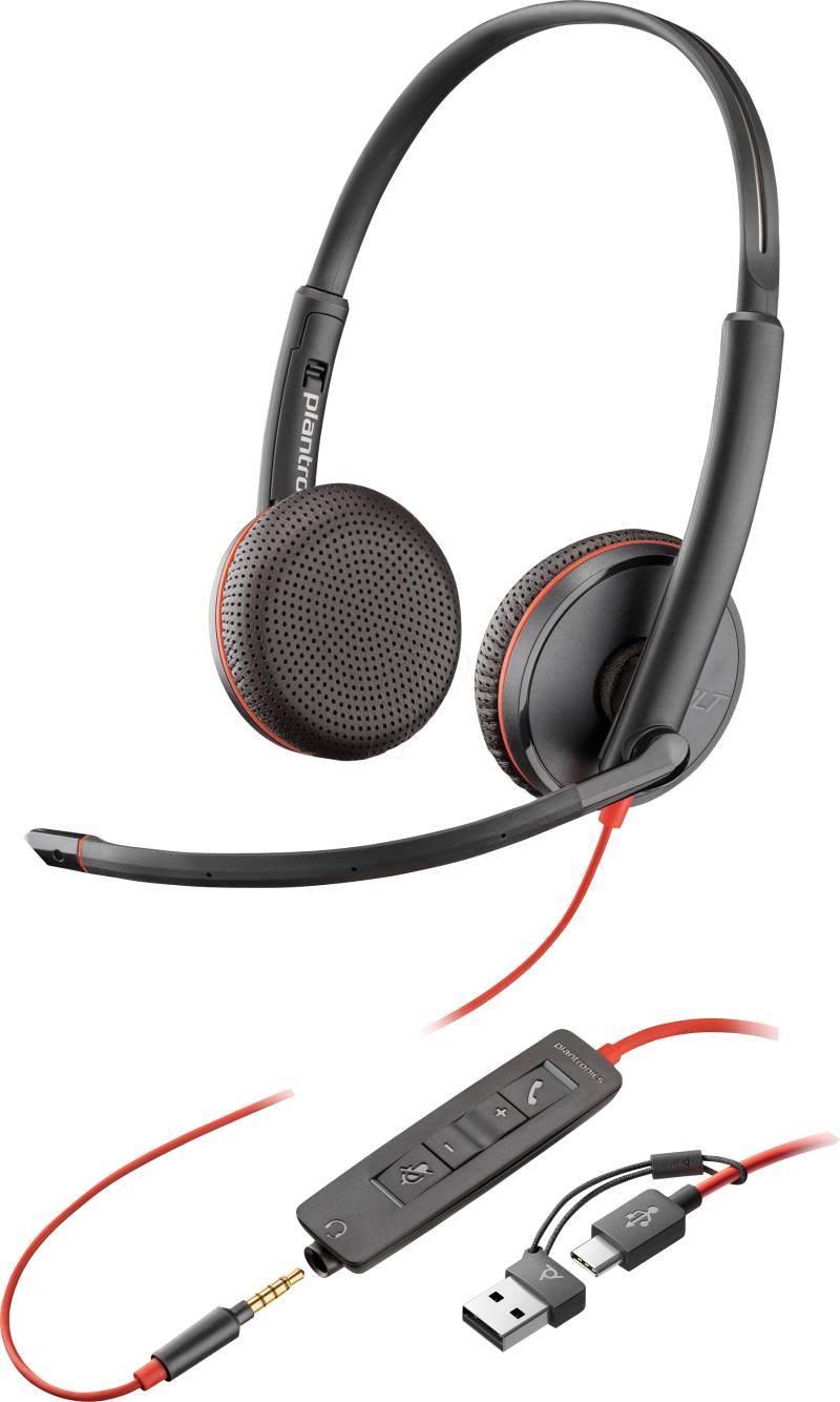 HP 8X229AA - Headset, Blackwire 3225 USB-C +3.5MM +USB-C/A von Hewlett Packard