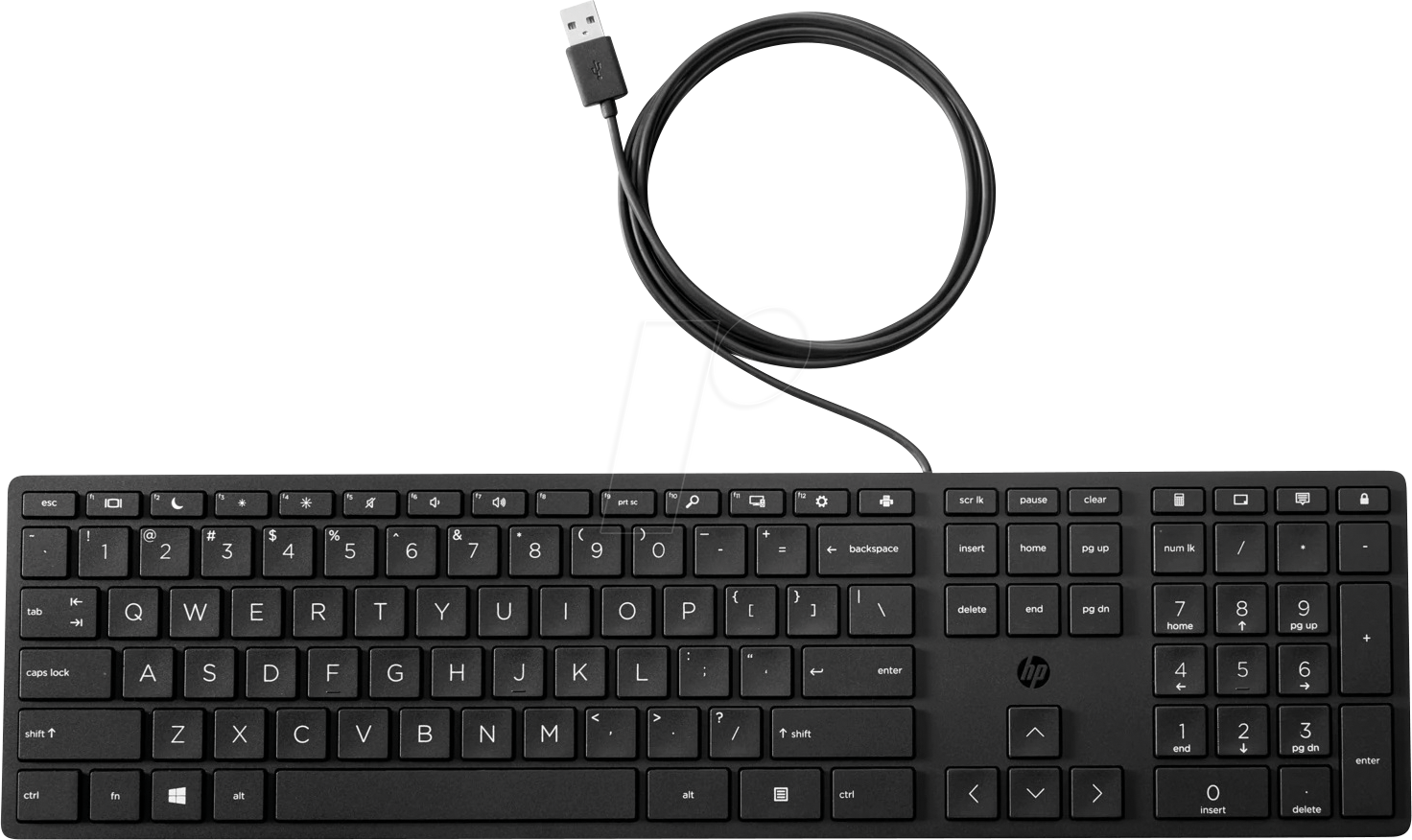 HP 9SR37AA - Tastatur, USB, schwarz von Hewlett Packard