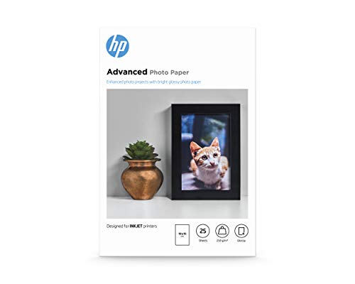 HP Advanced Glossy Fotopapier, glänzend, 250 g/m2, 10 x 15 cm, 25 Blatt, weiß von Hewlett-Packard