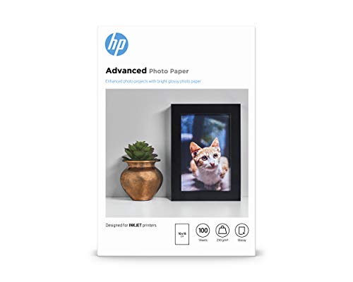 HP Advanced Glossy Fotopapier, glänzend (Q8692A) 250g/m² 10x15cm 100 Blatt, weiß von Hewlett-Packard