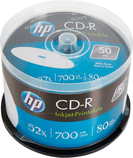 HP CRE00017 - CD-R 700MB/80min 52x, 50-er Cakebox von Hewlett Packard