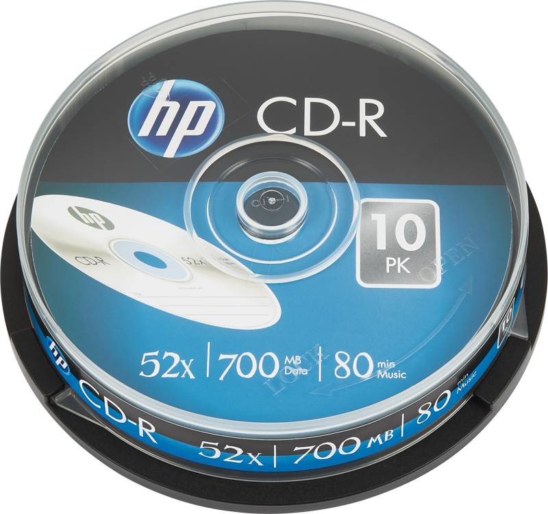 HP CRE00019 - CD-R 700MB/80min 52x, 10-er Cakebox von Hewlett Packard