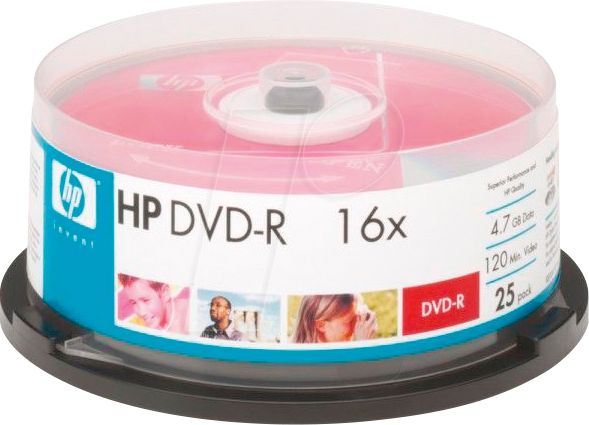 HP DME00024 - DVD-R 4.7GB/120Min, 25-er Cakebox von Hewlett Packard