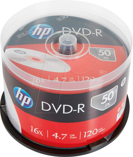 HP DME00025 - DVD-R 4.7GB/120Min, 50-er Cakebox von Hewlett Packard