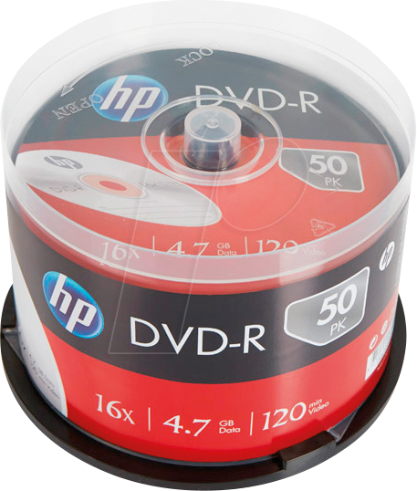 HP DME00025WIP - DVD-R 4.7GB/120Min, 50-er Cakebox, bedruckbar von Hewlett Packard