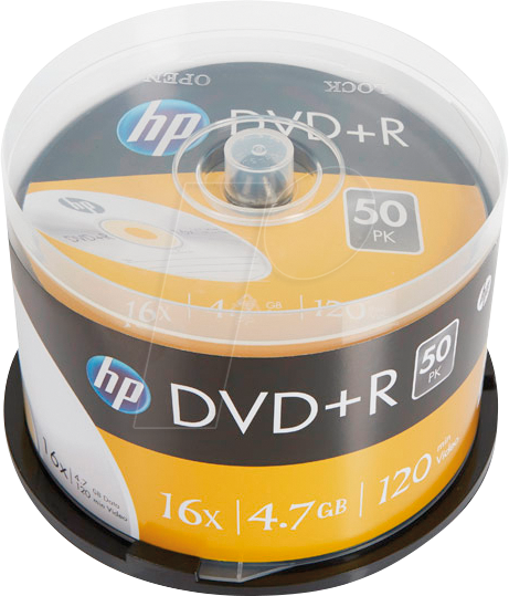 HP DRE00026 - DVD+R 4.7GB/120Min, 50-er Cakebox von Hewlett Packard
