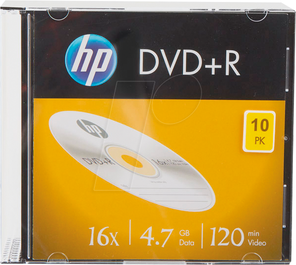 HP DRE00085 - DVD+R 4.7GB/120Min, 10-er Slimcase von Hewlett Packard