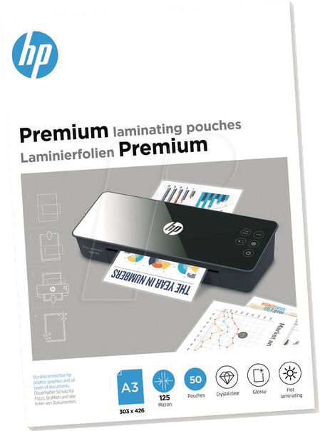HP PLA9127 - Laminierfolien, Premium, DIN A3, 125 mic, 50 Stück von Hewlett Packard