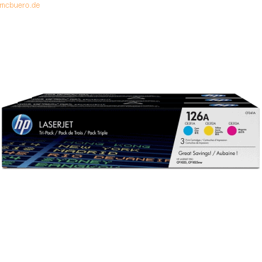 Hewlett Packard HP 126A 3er-Pack Cyan/Magenta/Gelb Orig. LaserJet Tone Hewlett Packard HP 126A 3er-Pack Cyan/Magenta/Gelb Orig. LaserJet Tone von Hewlett Packard