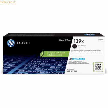 Hewlett Packard HP 139X Schwarz Original LaserJet Tonerkartusche Hewlett Packard HP 139X Schwarz Original LaserJet Tonerkartusche von Hewlett Packard