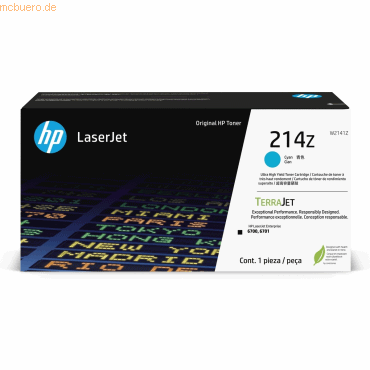 Hewlett Packard HP 214Z Cyan Orig. LaserJet Tonerkartusche, superhohe Hewlett Packard HP 214Z Cyan Orig. LaserJet Tonerkartusche, superhohe von Hewlett Packard