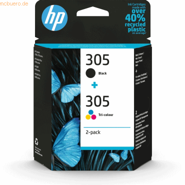 Hewlett Packard HP 305 2er-Pack Cyan/Magenta/Gelb/Schw. Orig. Druckerp Hewlett Packard HP 305 2er-Pack Cyan/Magenta/Gelb/Schw. Orig. Druckerp von Hewlett Packard