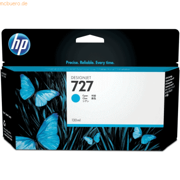 Hewlett Packard HP 727 Cyan DesignJet Tintenpatrone, 130 ml Hewlett Packard HP 727 Cyan DesignJet Tintenpatrone, 130 ml von Hewlett Packard