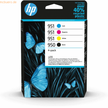Hewlett Packard HP 950 Schw./951 Cyan/Magenta/Gelb Druckerpa., 4er-Pac von Hewlett Packard