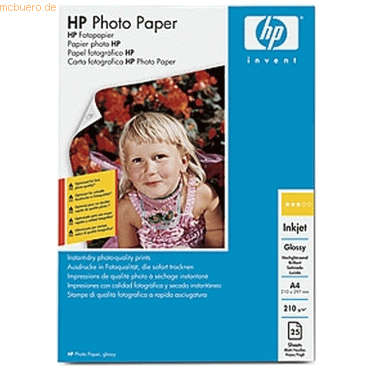 Hewlett Packard HP Advanced Fotopapier, glänzend - 25 Blatt/A4/210 x 2 von Hewlett Packard