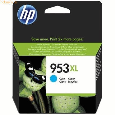 Hewlett Packard HP Tintenpatrone Nr. 953 F6U12AE Cyan (ca. 630 Seiten) von Hewlett Packard
