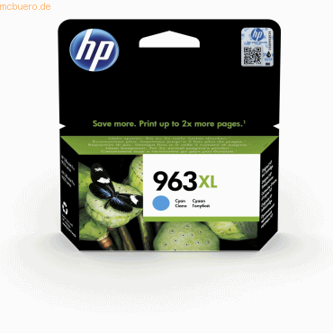 Hewlett Packard HP Tintenpatrone Nr. 963XL 3JA27AE Cyan (ca. 1.600 Sei von Hewlett Packard