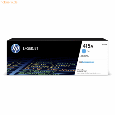 Hewlett Packard HP Toner 415A Cyan (ca. 2.100 Seiten) von Hewlett Packard