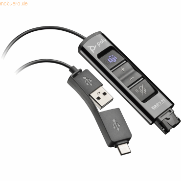 Hewlett Packard Poly DA85-M Wideband QD auf USB-Adapter Teams (USB-A & von Hewlett Packard