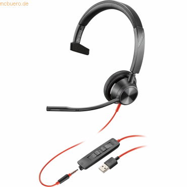 Hewlett Packard Poly Headset Blackwire C3315 monaural USB-A & 3,5 mm von Hewlett Packard