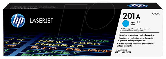 TONER CF401A - HP-Toner, cyan, 201A, original von Hewlett Packard