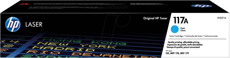 TONER W2071A - HP-Toner, cyan, 117A, original von Hewlett Packard