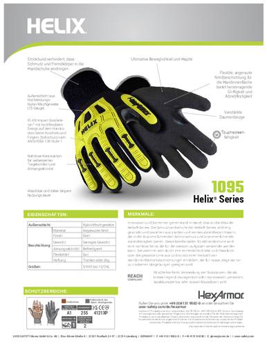 HexArmor Helix 1095 6064210 Nylon Arbeitshandschuh Größe (Handschuhe): 10 EN 388 1 Paar von HexArmor