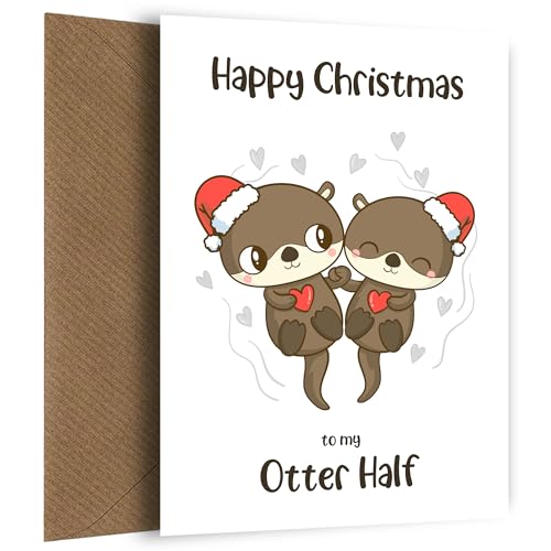 Hey Chimp Lustige Otter-Weihnachtskarte für Ihren Mann oder Ihre Frau – Laugh Out Loud Lustige Freundin Weihnachtskarte auch für Freund oder Partner von Hey Chimp