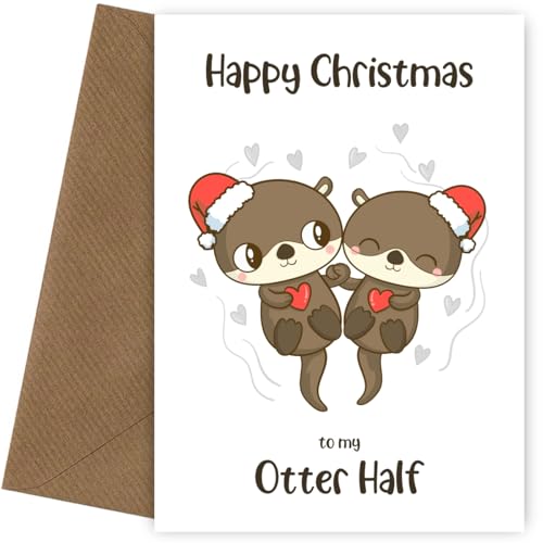 Hey Chimp Lustige Otter-Weihnachtskarte für Ihren Mann oder Ihre Frau – Laugh Out Loud Lustige Freundin Weihnachtskarte auch für Freund oder Partner von Hey Chimp