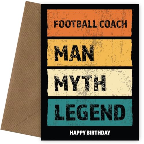 Lustige Fußballtrainer-Geburtstagskarten – Mythos Legende – Happy Birthday Karte für Männer jeden Alters von 18–100 Jahren, Happy Bday, Fußballtrainer Lustige Fußballtrainer-Geburtstagskarten – Mythos Legende – Happy Birthday Karte für Männer jeden Alters von 18–100 Jahren, Happy Bday, Fußballtrainer von Hey Chimp