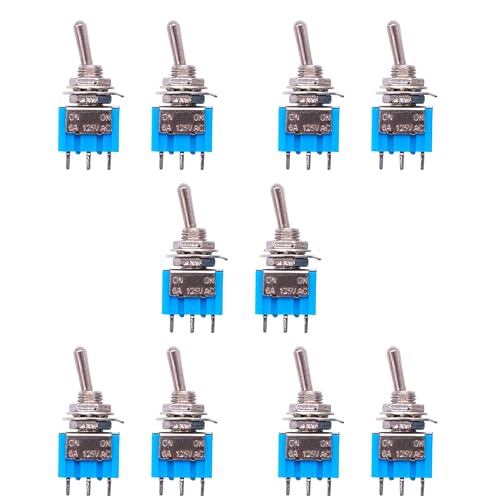 HeyNana 10 x 3-polige Kippschalter, 2 Positionen, Ein-Aus, DPDT, Verriegelungsschalter für eine Reihe von Panelmontage-Anwendungen. MTS-102 HeyNana 10 x 3-polige Kippschalter, 2 Positionen, Ein-Aus, DPDT, Verriegelungsschalter für eine Reihe von Panelmontage-Anwendungen. MTS-102 von HeyNana