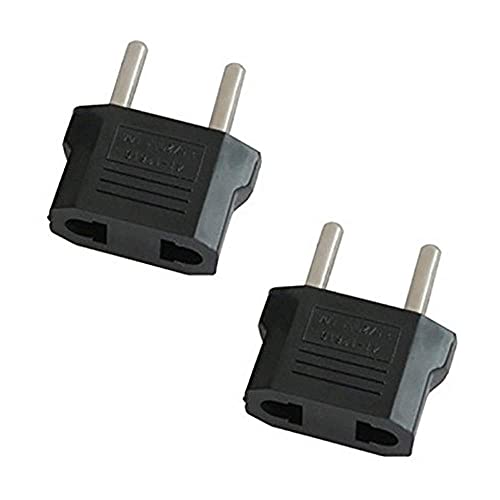 HeyNana 2 Pack US zu EU Reisestecker Schutzkontakt Adapter, 2 Pin CN China US USA Amerika zu 2 Pin EU Frankreich, Deutschland, Spanien, Ägypten und mehr von HeyNana