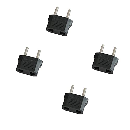 HeyNana 4 Pack US zu EU Reisestecker Schutzkontakt Adapter, 2 Pin CN China US USA Amerika zu 2 Pin EU Frankreich, Deutschland, Spanien, Ägypten und mehr von HeyNana