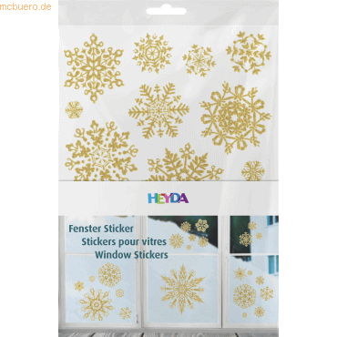 10 x Heyda Fenster-Sticker A4 Kristalle 3 Bögen goldfarben 10 x Heyda Fenster-Sticker A4 Kristalle 3 Bögen goldfarben von Heyda