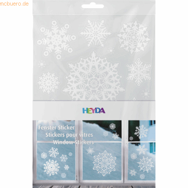 10 x Heyda Fenster-Sticker A4 Kristalle 3 Bögen weiß von Heyda