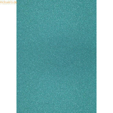 10 x Heyda Glitterkarton A4 360g/qm preußischblau (petrol) von Heyda