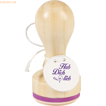 3 x Heyda Motivstempel rund 'Hab dich lieb' 3,2cm von Heyda