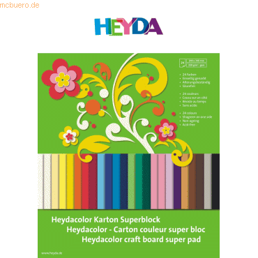 5 x Heyda Color Universal-Karton 24x34cm 220g/qm VE= 24 Blatt farbig s von Heyda