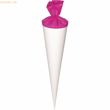 5 x Heyda Schultüte-Rohling Filzverschluss Karton 11x35cm weiß/pink 5 x Heyda Schultüte-Rohling Filzverschluss Karton 11x35cm weiß/pink von Heyda