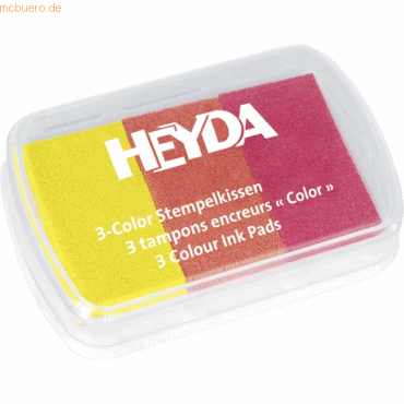 5 x Heyda Stempelkissen je Farbe 6x3cm Gelb-/Rottöne 3 Farben von Heyda