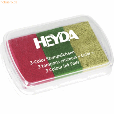 5 x Heyda Stempelkissen je Farbe 6x3cm Weihnachtsfarben (3 Farben) von Heyda