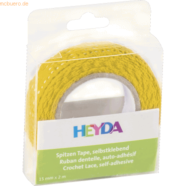 6 x Heyda Spitzentape 15mmx2m Baumwolle gelb 6 x Heyda Spitzentape 15mmx2m Baumwolle gelb von Heyda
