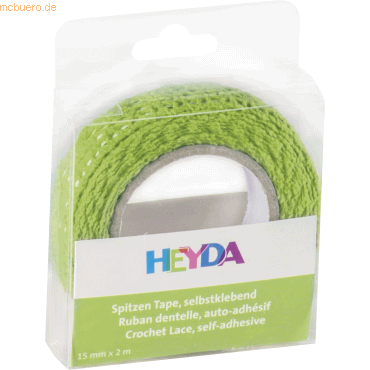 6 x Heyda Spitzentape 15mmx2m Baumwolle grün 6 x Heyda Spitzentape 15mmx2m Baumwolle grün von Heyda