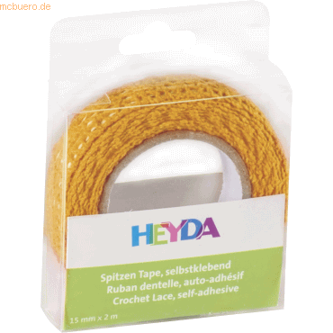 6 x Heyda Spitzentape 15mmx2m Baumwolle mango 6 x Heyda Spitzentape 15mmx2m Baumwolle mango von Heyda