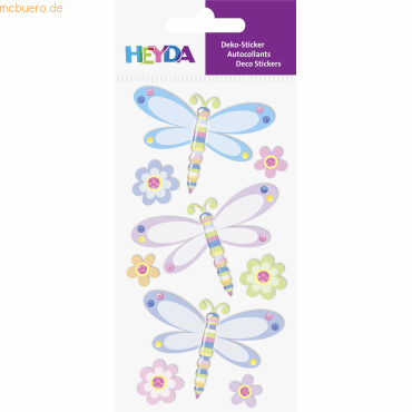 6 x Heyda Sticker-Etikett Libellen 9 Stück bunt 6 x Heyda Sticker-Etikett Libellen 9 Stück bunt von Heyda