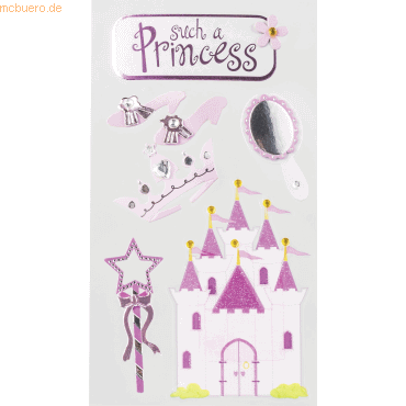 6 x Heyda Sticker-Etikett Prinzessin 7 Stück 4-farbig von Heyda